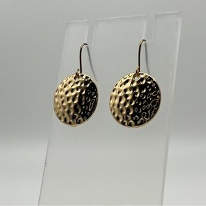 1/2” Vintage style Hammered Gold Plated, Dangle earrings.